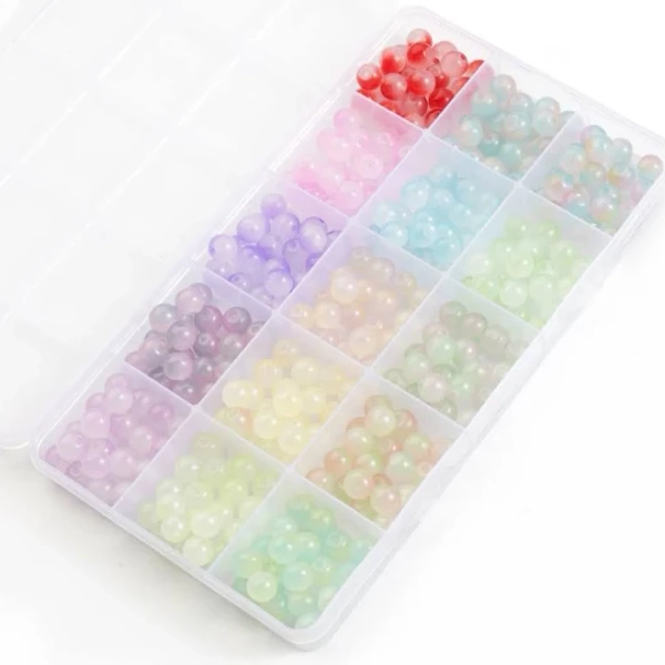 Bracelet Kit 8mm Glass Crystal Beads 28 Colors For Diy Jewelry