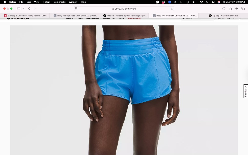 Hotty Hot High-Rise Lined Short 2.5" - cornflower