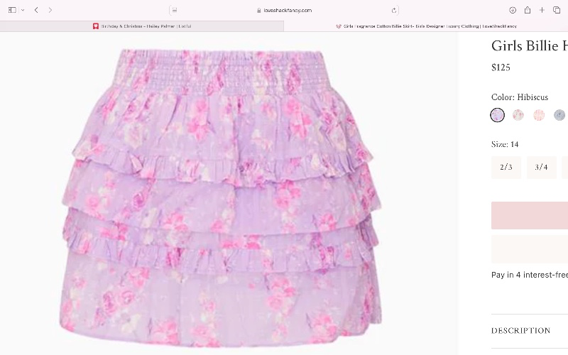 Girls Billie Heirloom Print Skirt