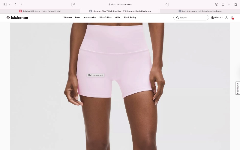 lululemon Align™ High-Rise Short 4"-pink organza 