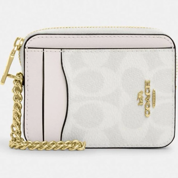 Coach Women's Signature Canvas Zip Card Case