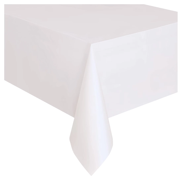 1 Count 54 IN x 108IN White Rectangular Plastic Table Covers by Way To Celebrate - Walmart.com