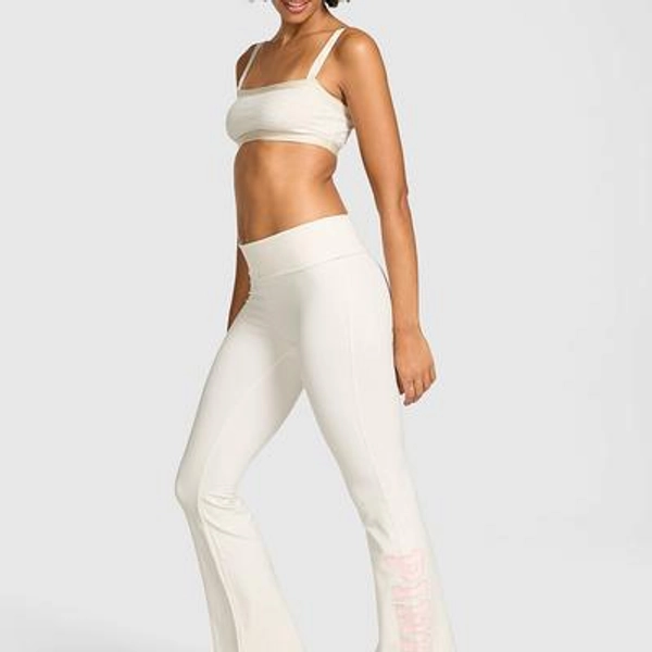 Women's PINK Soft Modal Foldover Kick-Flare Leggings