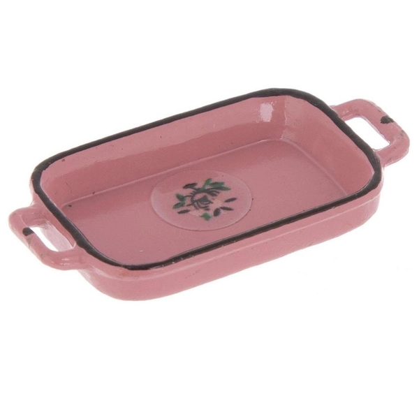 Miniature Pink Metal Baking Tray