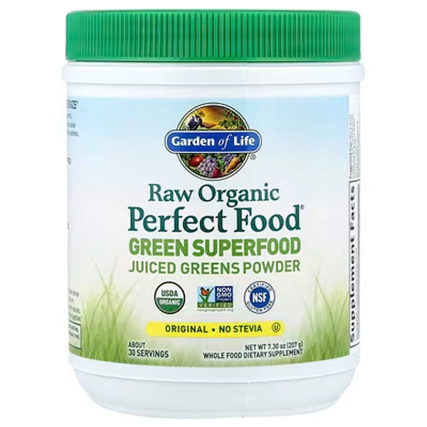 Garden of Life, Raw Organic Perfect Food®, Green Superfood, Juiced Greens Powder, Original, 7.3 oz (207 g)