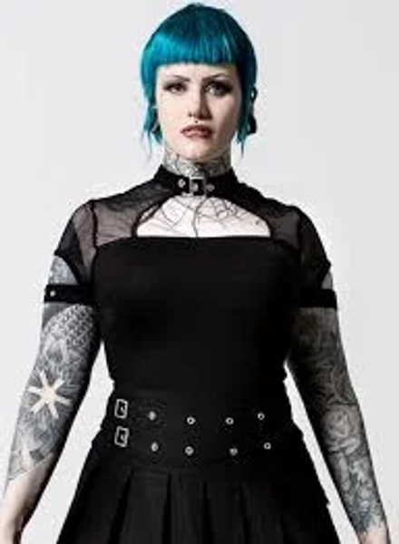 Killstar Gothic Goth Occult Mesh Top Top T-Shirt