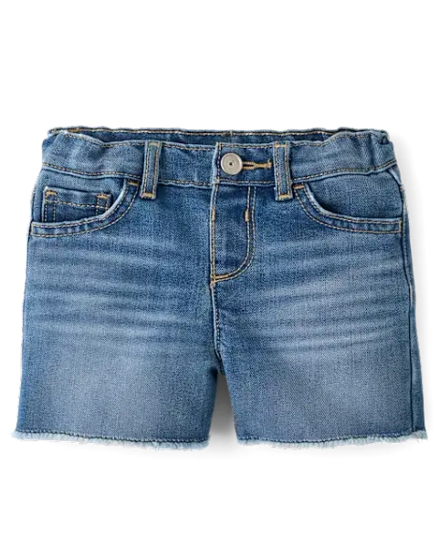 Baby And Toddler Girls Midi Jean Shorts - Blue