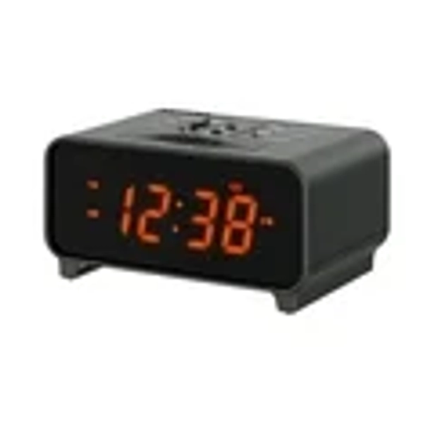 Small Digital Alarm Clocks, Dual Alarms with 4 Alarm Week Modes, Snooze, USB Charger, Auto & Manual Dimmer,12/24Hr,Night Light and Orange LED Display Clock for Bedrooms iTOMA 213