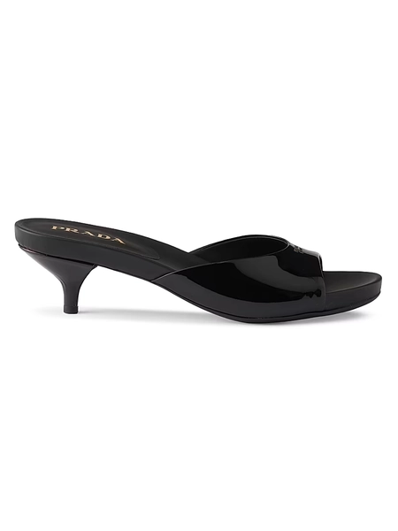 Patent Leather Kitten Heel Sandals