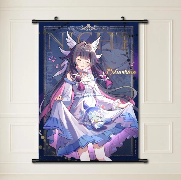 Genshin Impact  columbina sandrone  Anime Wall Scroll Painting Poster Art Hanging Tapestry for Home or Office Decor
