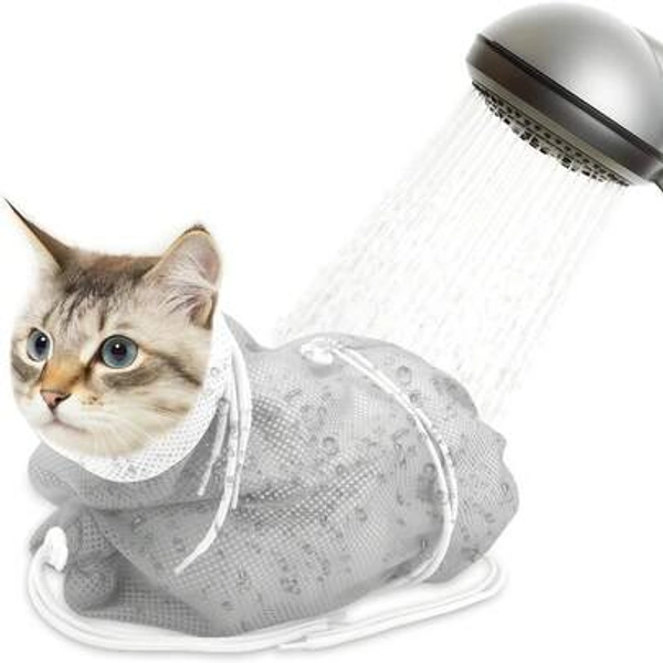 2026 Popular European And American Multifunctional Cat Shower Bag With Breathable Mesh - Perfect For Kittens And Cats, Ideal For Nail Care, Ear Hygiene, Medication, Feeding, Bathing, And Injections - Durable And Suitable For Veterinary Use, Battery-Free - Size 1