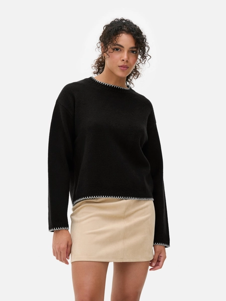 Contrast Stitch Knitted Jumper