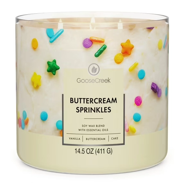 Goose Creek 3-Wick Buttercream Sprinkles Scented Jar Candle, 14.5oz.