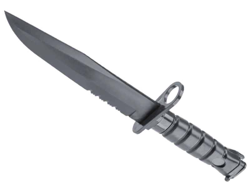 S&T M10 Style Rubber Training Bayonet w/ Sheath (Color: Black)