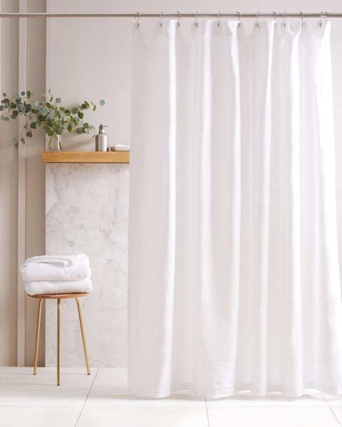 European Linen Shower Curtain | Quince in Ivory