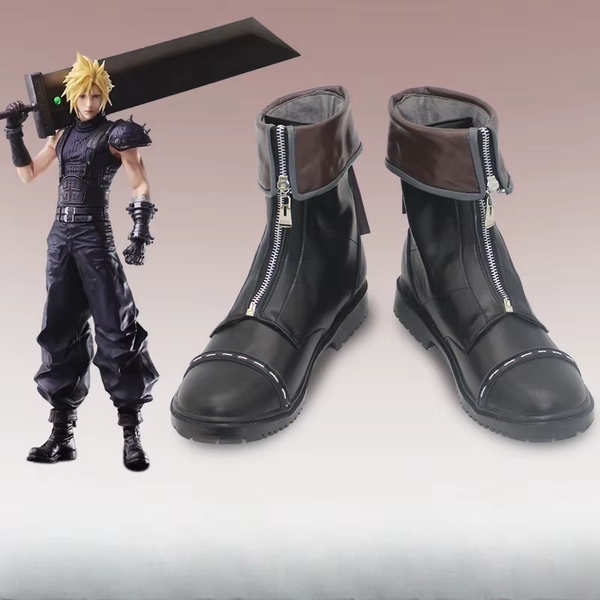 Game Final Fantasy VII Cloud Strife Cosplay Shoes Boots Halloween Accessorie Customized - AliExpress 200000532