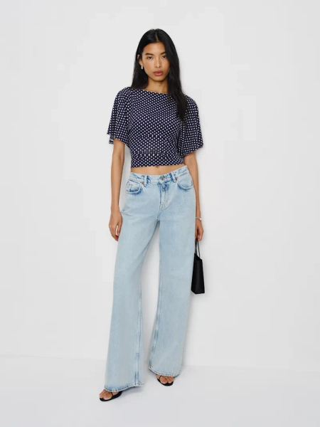 Avery Knit Top (polka-dot, brown, or blue)