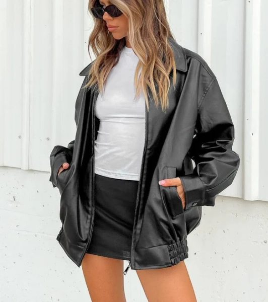 Abbi PU Bomber Jacket