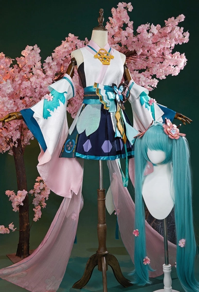 Onmyoji Cosplay Costume Vocal Kawaii Dress and Bandeau with Waist Belt and Tights