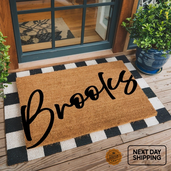 Custom Name Welcome Mat, Family Doormat, Home Decor, Front Door Mat, Coir Mat, New Home Gift, Personalized Printed Doormat, Unique Gift