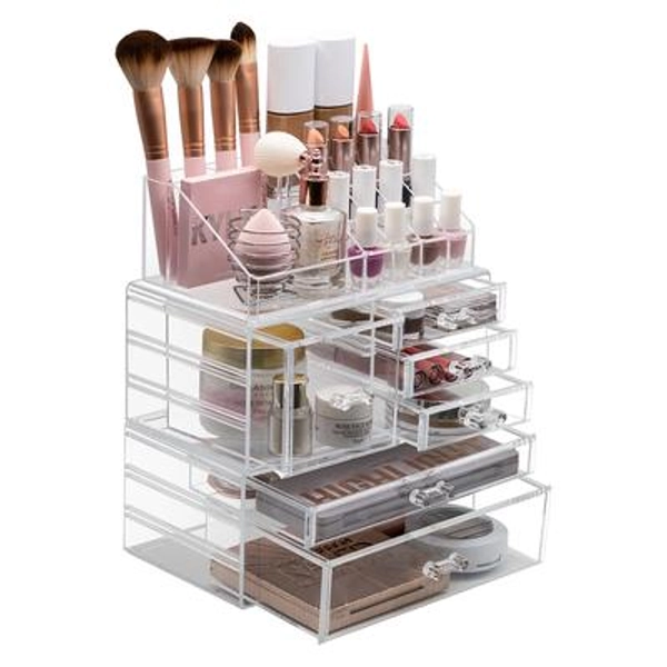 Sorbus Cosmetic Makeup and Jewelry Large Storage Case Display Organizer - Clear