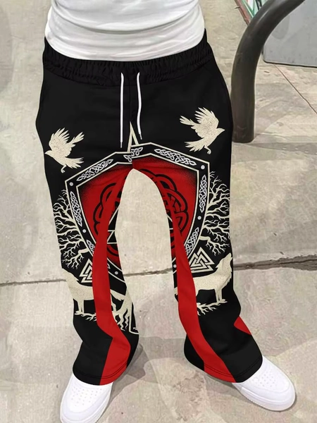Y2k Flared Pants Men Loose 3D Print Trousers Casual Sweatpants Mid Waist Sporty Female Clothes Streetwear Hip Hop Vintage Pants - AliExpress 200000343