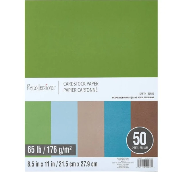 Recollections Cardstock Paper Earth Colors 8 1/2 x 11