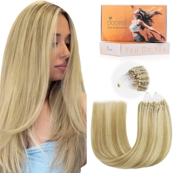 DOORES Women's Microloop Long Straight Hair Extensions