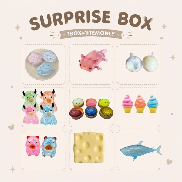 Squishy Mystery Box 1 Piece – Random Cute Squishy Toy Blind Box With Equal Chance Surprise Collectible - Etsy
