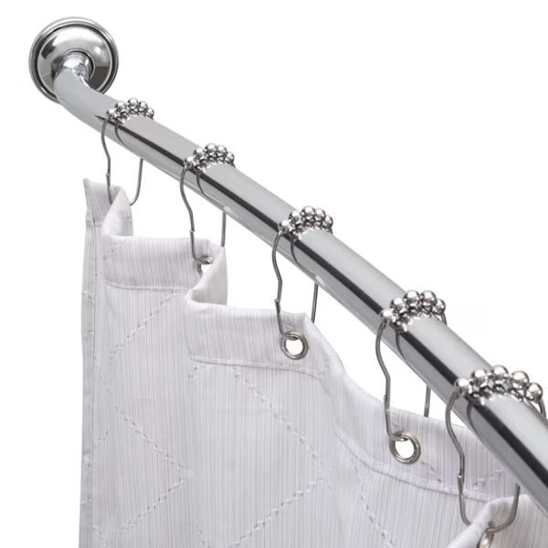 Bath Bliss 44" - 72" Adjustable Curved Shower Curtain Rod, Chrome