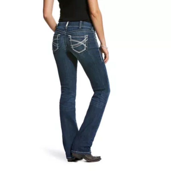 Ariat Women's Slim Fit Mid-Rise REAL Stretch Ivy Stackable Straight Leg Jeans - Dresden,