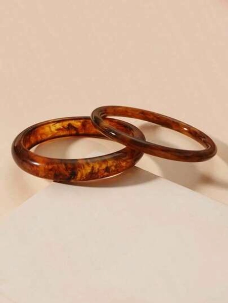 2pcs/Set Tortoiseshell Bangle