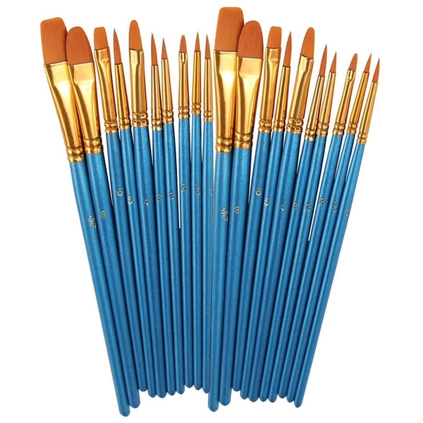 Moocorvic Acrylic Paint Brush Set 2Packs/20 Pcs Nylon Hair Brushes For All Purpose Oil - Walmart.com