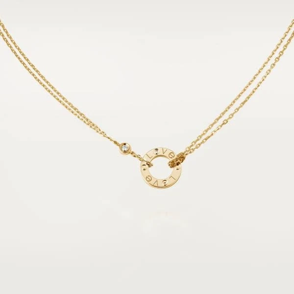 Cartier Love Double Chain Necklace with 2 Diamonds