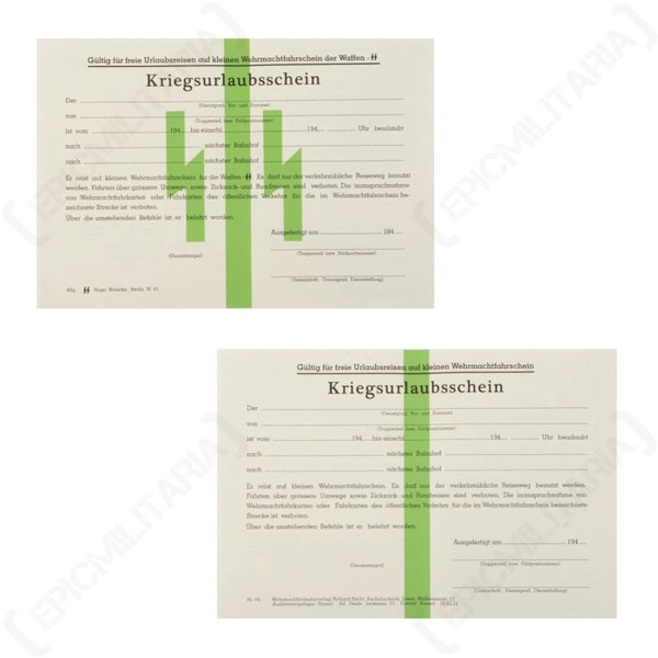 WW2 German Leave Pass