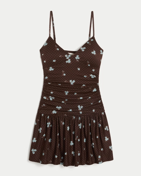 Knit V-Neck Mini Dress