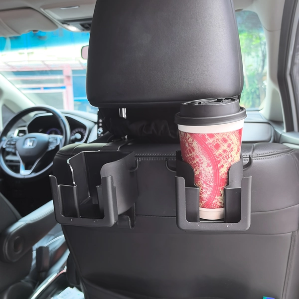 2pcs multi-functional car seat back storage rack with cup holder, mobile phone holder and hook - suitable for most models, can hold water bottles, milk tea bags, garbage bags and glasses, Car Storage, Cup Holders For Back Seat, Car Storage Organizer, Vehicle Organization, Road Trip Essentials, Spacesaving Design, Durable Construction, Highquality Material, Family Road Trips, Frequent Travelers