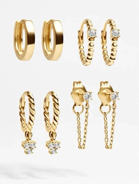 BaubleBar Luna 18K Gold Earring Set