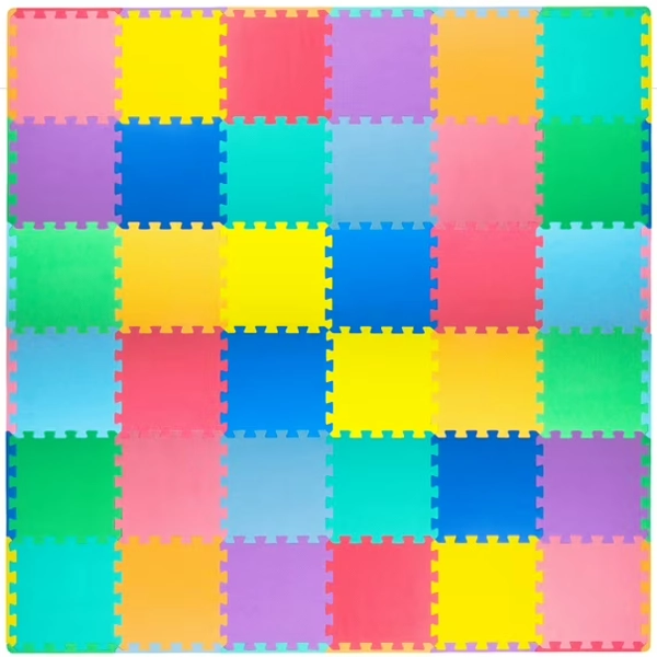 ProSource Kids Solid Colors Foam Puzzle Floor Play Mat, 36 or 16 tiles