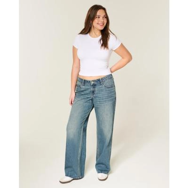 Low-Rise Medium Wash Baggy Jeans