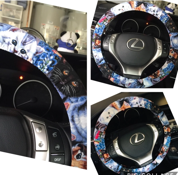 Cat steering wheel cover