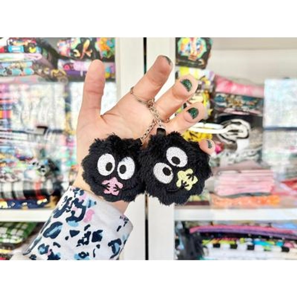 Sooty Friends Plushie Keychain, Embroidered Keychain, Kawaii, Handmade Keychain, Unique Keychain