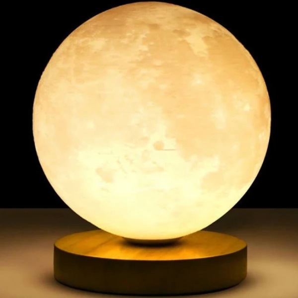 3D-Printed Lunar Design Adjustable LED Colors Moon Lamp
