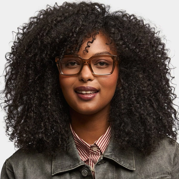 Grover Rectangle Eyeglasses and Beige Color Frames