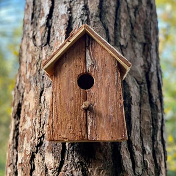 Rustic Barkwood Birdhouse Nest Box