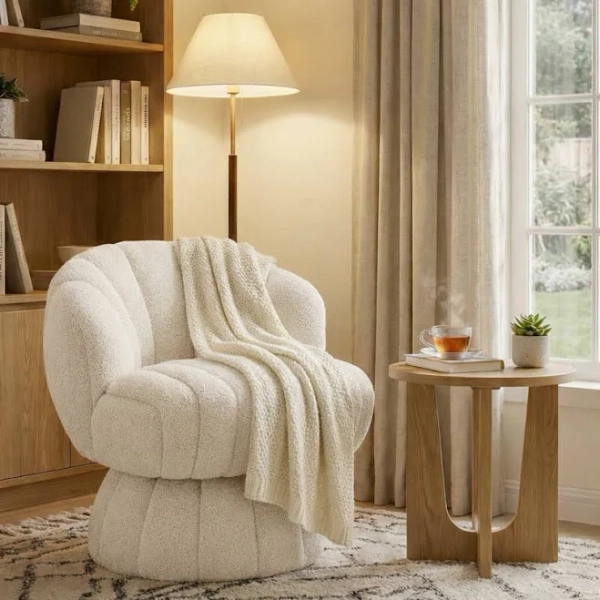 Upholstered Swivel Accent Chair Vanity Chair Wrought Studio Upholstery Color: Beige