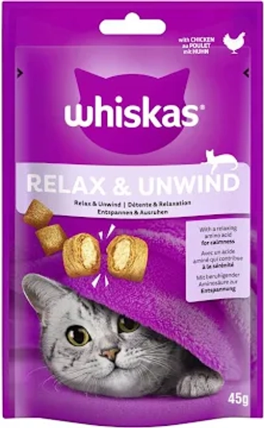 Whiskas Relax & Unwind Adult Cat Treats with Chicken