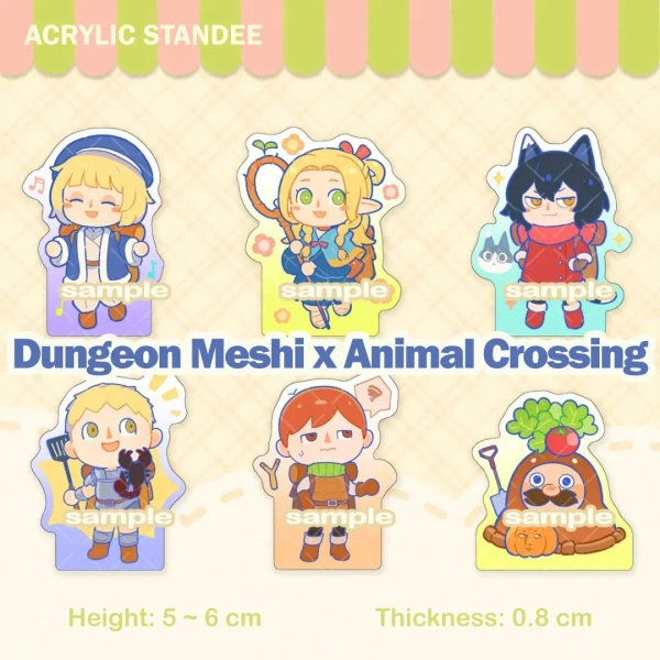 Dungeon Meshi x Animal Crossing Thick Acrylic Standee Figurine Delicious In Dungeon ダンジョン飯
