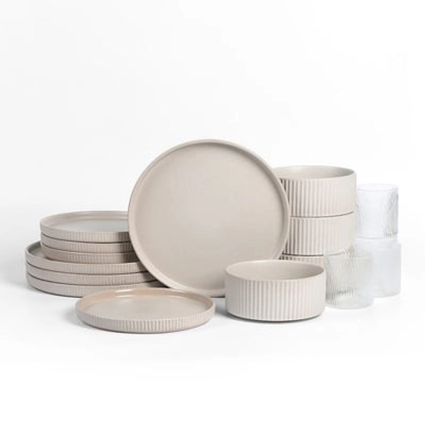 Stone Lain Haven Stoneware 16-pc. Dinnerware Set, Beige