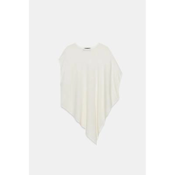 Zara - Asymmetric Knit Top - Ecru-White - L - Woman